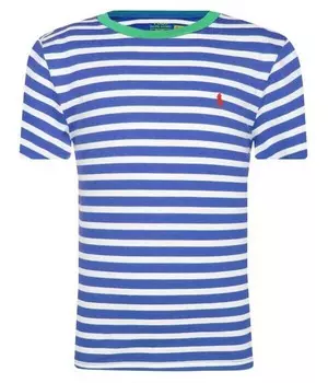 Футболка детская Polo Ralph Lauren в полоску, белый/синий