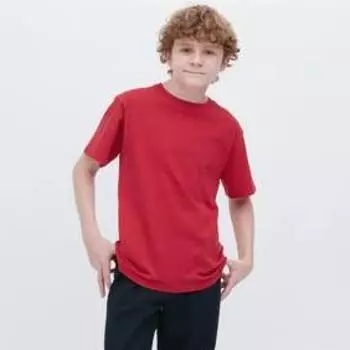 Футболка детская Uniqlo Cotton Colour Crew Neck Short Sleeved, красный