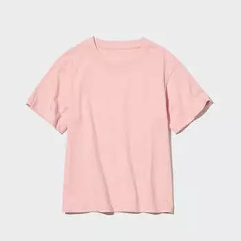 Футболка детская Uniqlo Cotton Colour Crew Neck Short Sleeved, розовый