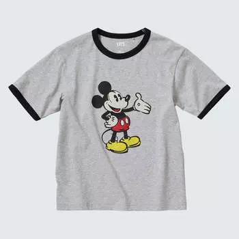 Футболка детская Uniqlo Disney Beyond Time UT Graphic, серый