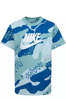 Футболка Детский клуб с камуфляжным принтом Nike, синий