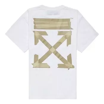 Футболка diagonal arrows tape short sleeve Off-White, белый