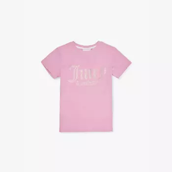 Футболка Diamante с короткими рукавами из хлопкового трикотажа 7-16 лет Juicy Couture, розовый