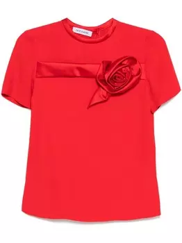 Футболка Dice Kayek с вышивкой розами, красный