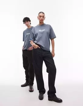 Футболка Dickies Lewistown с вышитым центральным логотипом, средне-синего цвета