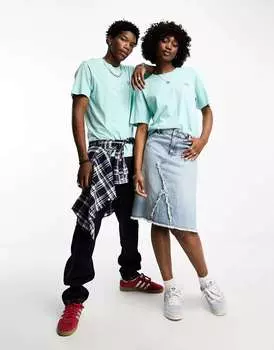 Футболка Dickies Mapleton с маленьким логотипом на левой груди пастельно-бирюзового цвета