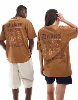 Футболка Dickies с глубоким графическим принтом на спине в коричнево-коричневом цвете - эксклюзивно для ASOS
