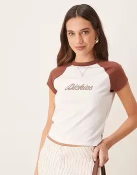 Футболка Dickies Western Rope с логотипом для малышей в бежево-коричневом и капучино-коричневом цветах