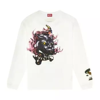 Футболка Diesel T-Boxt-Q9 Long-Sleeve T-Shirt Off White, белый