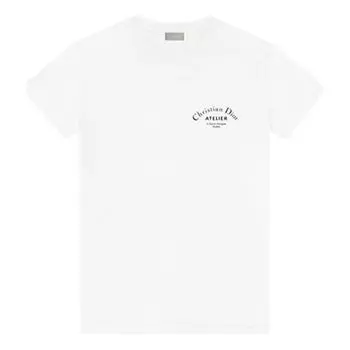 Футболка DIOR 'Christian DIOR Atelier' Logo Letter Logo Printed Unisex White, белый