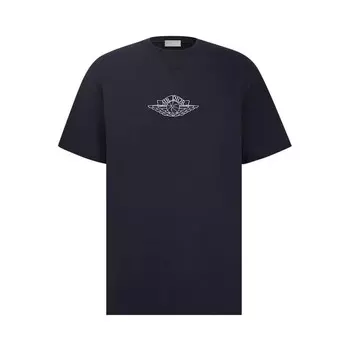 Футболка Dior x Air Jordan Wings T-Shirt Navy, синий