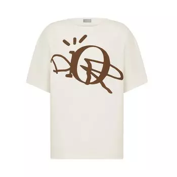 Футболка Dior x Cactus Jack Oversized T-Shirt 'White', белый