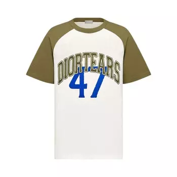 Футболка Dior x Denim Tears Белый/Зеленый