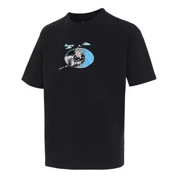 Футболка disk jockey logo t-shirt 'black' Converse, черный