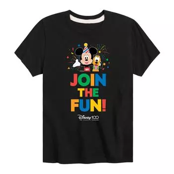 Футболка Disney 100 для мальчиков 8–20 лет с рисунком «Присоединяйся к веселью» Licensed Character
