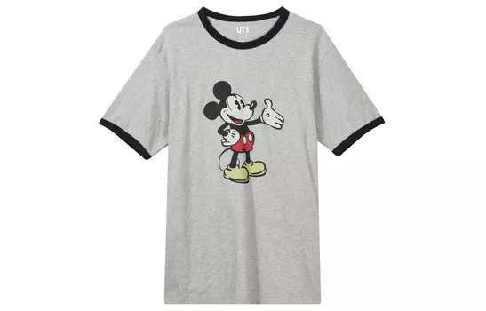 Футболка Disney Co-brand унисекс серая Uniqlo, серый