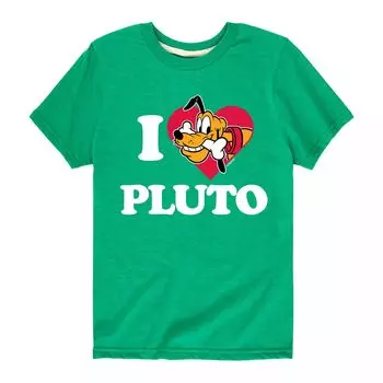 Футболка Disney I Love Pluto для мальчиков 8–20 лет Licensed Character, зеленый