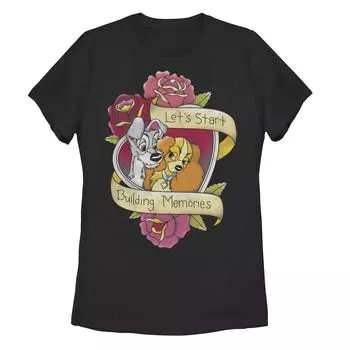 Футболка Disney Lady And The Tramp для юниоров «Давайте начнем строить воспоминания» Licensed Character