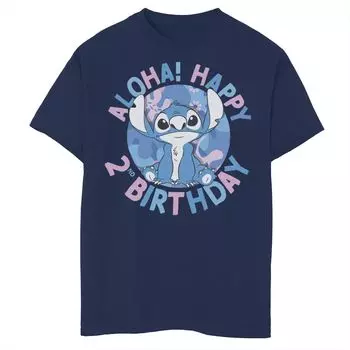 Футболка Disney Lilo & Stitch Aloha для мальчиков 8–20 лет со 2-м днем рождения Licensed Character