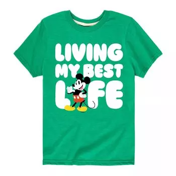 Футболка Disney Mickey Living Best Life для мальчиков 8–20 лет Licensed Character