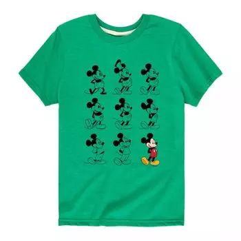 Футболка Disney Mickey Mouse Evolution для мальчиков 8–20 лет Licensed Character, зеленый