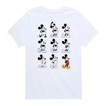 Футболка Disney Mickey Mouse Evolution для мальчиков 8–20 лет Licensed Character, белый
