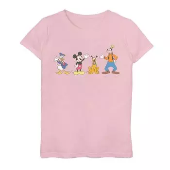 Футболка Disney Mickey Mouse & Friends для девочек 7–16 лет с рисунком «Hello» и машущими руками Disney