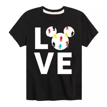 Футболка Disney Mickey Mouse Love Fill для мальчиков 8–20 лет Licensed Character, черный