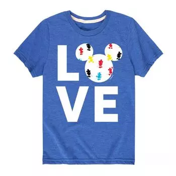 Футболка Disney Mickey Mouse Love Fill для мальчиков 8–20 лет Licensed Character, синий