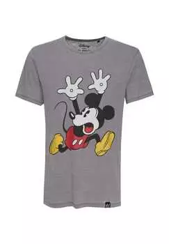 Футболка Disney Mickey Mouse Panic в классическом дизайне Re:Covered, серый