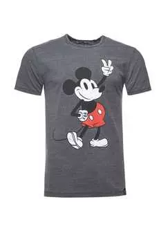 Футболка Disney Mickey Peace Pose в классическом дизайне Re:Covered, серый