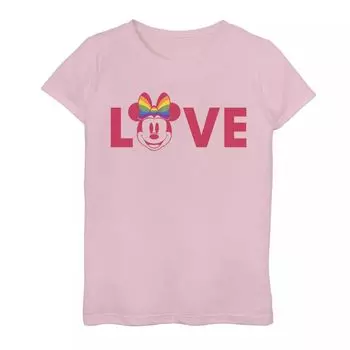 Футболка Disney Minnie Mouse Love с большой головой для девочек 7–16 лет Disney