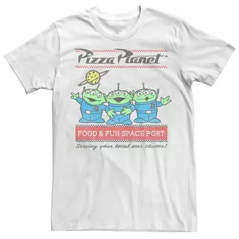 Футболка Disney/Pixar's Toy Story Big & Tall Pizza Planet Aliens Licensed Character, белый