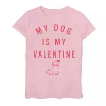Футболка Disney/Pixar Up My Dog Is My Valentine для девочек 7–16 лет с рисунком Doug Disney / Pixar