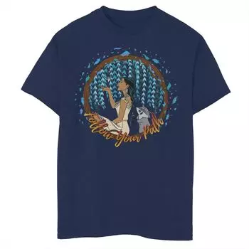 Футболка Disney Pocahontas Follow Your Path для мальчиков 8–20 лет с надписью в виде круга Licensed Character