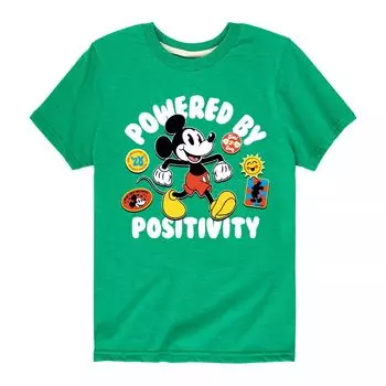 Футболка Disney Powered By Positivity с Микки для мальчиков 8–20 лет Licensed Character, зеленый