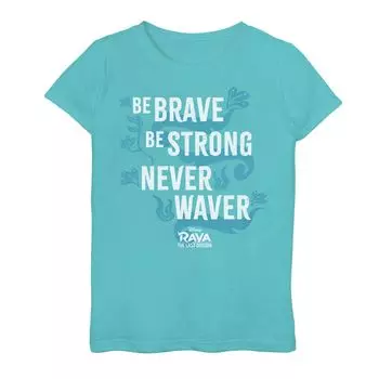 Футболка Disney «Рая и последний дракон» для девочек 7–16 лет «Будь храбрым, будь сильным» с графическим рисунком и надписью Disney
