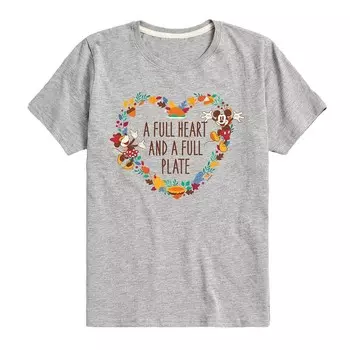 Футболка Disney's A Full Heart и Full Plate Licensed Character, серый