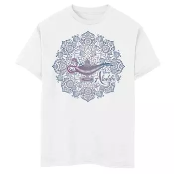 Футболка Disney's Aladdin для мальчиков 8–20 лет с геометрическим рисунком и неоновым портретом Disney, белый