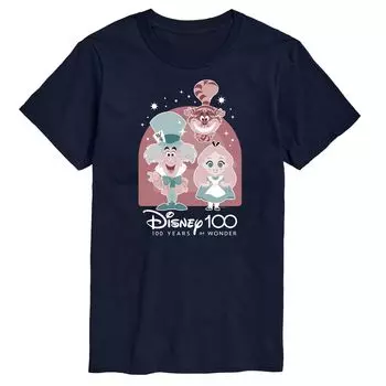 Футболка Disney's Alice In Wonderland Big & Tall с цветком 100 лет Licensed Character, синий