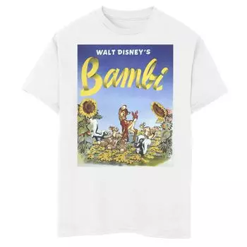 Футболка Disney's Bambi с изображением подсолнуха для мальчиков 8–20 лет Disney, белый