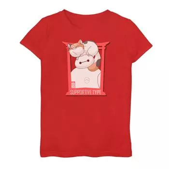 Футболка Disney's Big Hero 6 Baymax и Cat для девочек 7–16 лет Licensed Character