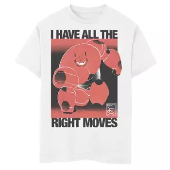 Футболка Disney's Big Hero 6 с рисунком Right Moves для мальчиков 8–20 лет Disney, белый