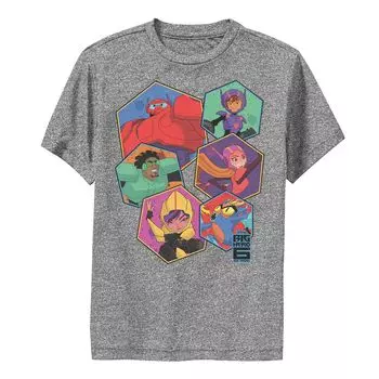 Футболка Disney's Big Hero 6 с шестигранной графикой для мальчиков 8–20 лет, сериал «Группа шесть» Disney