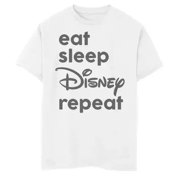 Футболка Disney's Boys 8–20 Eat Sleep с рисунком Disney Повтор Disney, белый