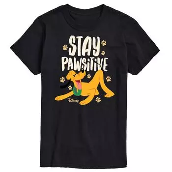 Футболка Disney's Cats & Dogs Big & Tall Stay Pawsitive с рисунком Licensed Character, черный