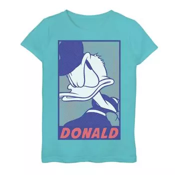 Футболка Disney's Donald Duck для девочек 7–16 лет с рисунком комиксов в горошек и портретом Disney