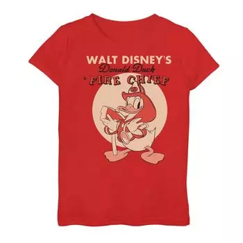 Футболка Disney's Donald Duck для девочек 7–16 лет с рисунком начальника пожарной охраны Licensed Character