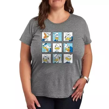 Футболка Disney's Donald Duck Plus с рисунком в сетку, цвет Heather Gray