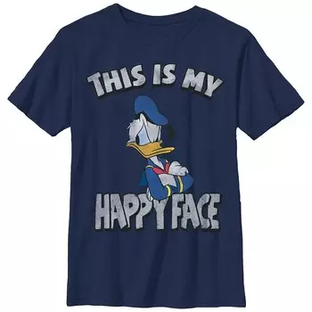 Футболка Disney's Donald Duck с рисунком This Is My Happy Face Boys, темно-синий